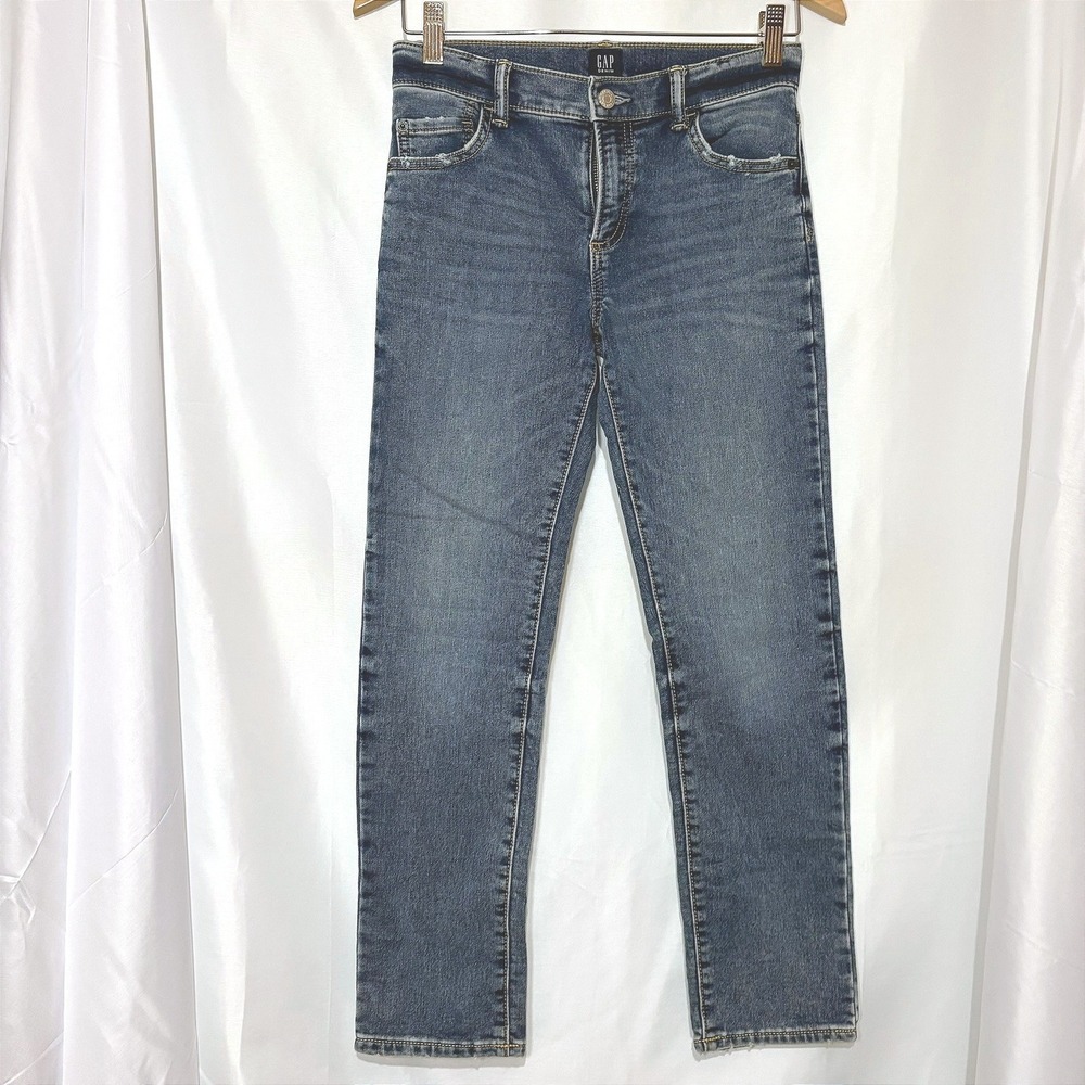 Gap Kids Boys 12 Regular Stretch‎ Slim Jeans Medium Wash Adjustable Waist Denim
